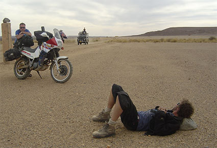 Land Rover traveling with Yamaha