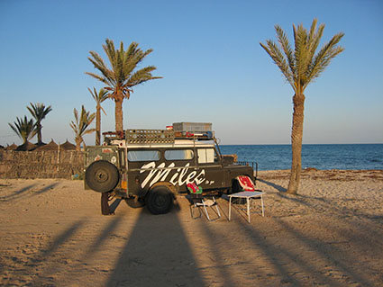 Overnachting aan strand Tunis