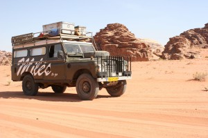 Miles on track in Wadi Rum