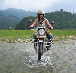 Driving bike in Pokhara